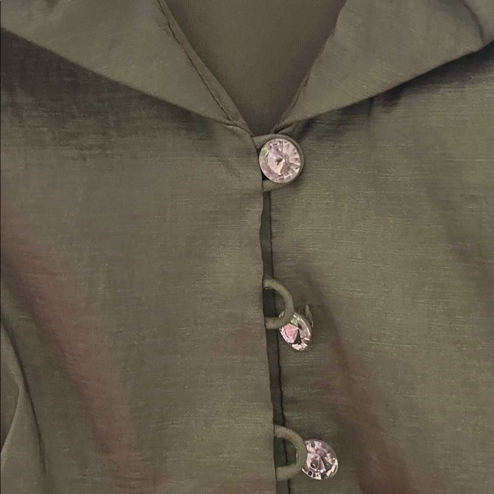 J.R. NITES Metallic Green Women's Jacket Size 18W - Picture 3 of 6